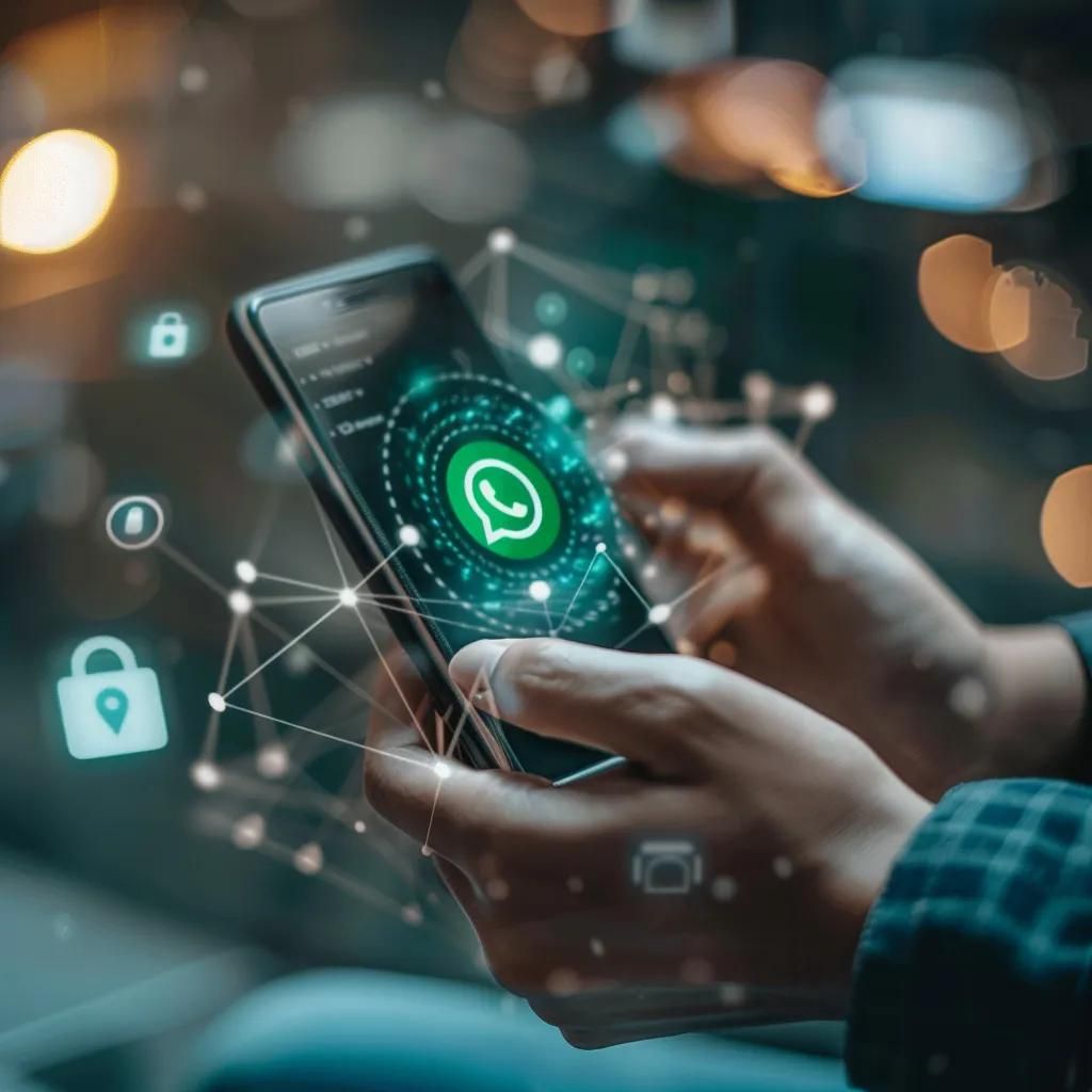 Person engaging in WhatsApp marketing campaigns with a smartphone