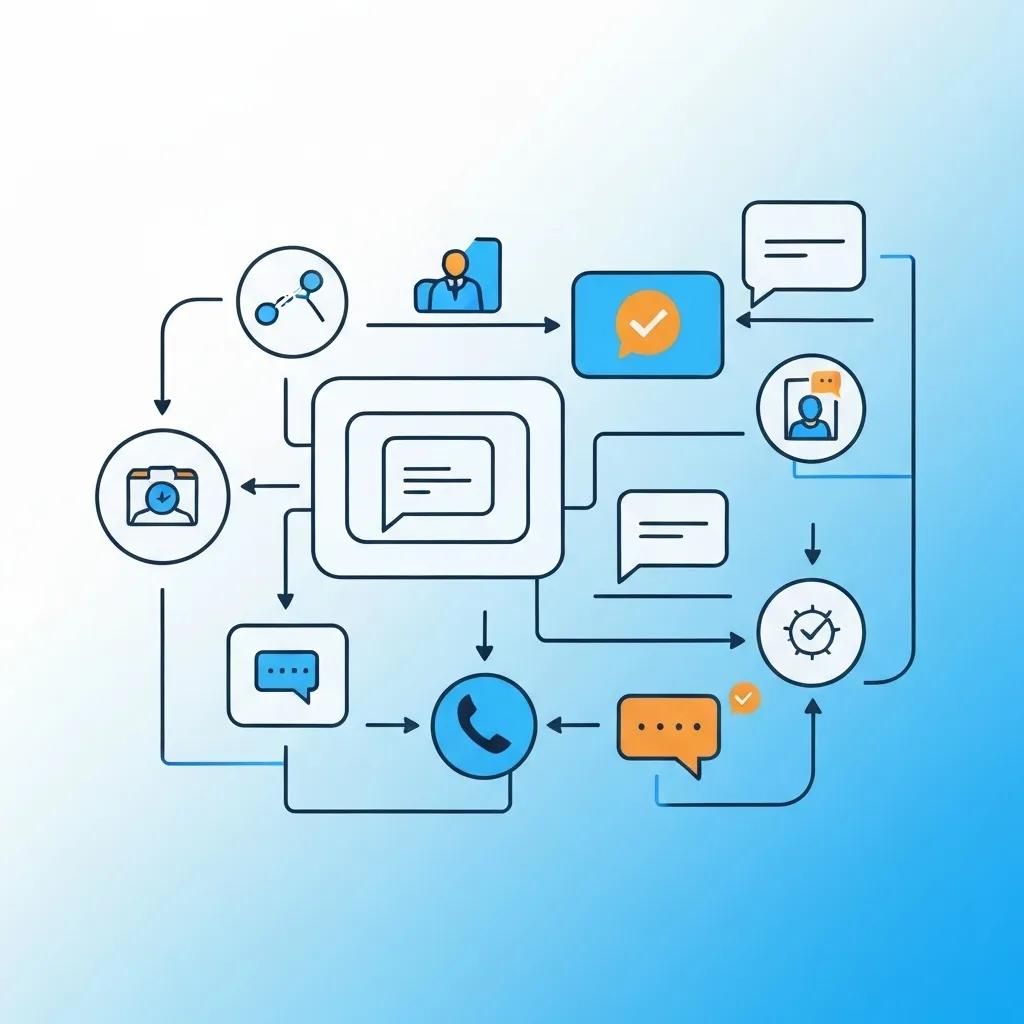 Visual representation of automated WhatsApp messaging processes for international campaigns