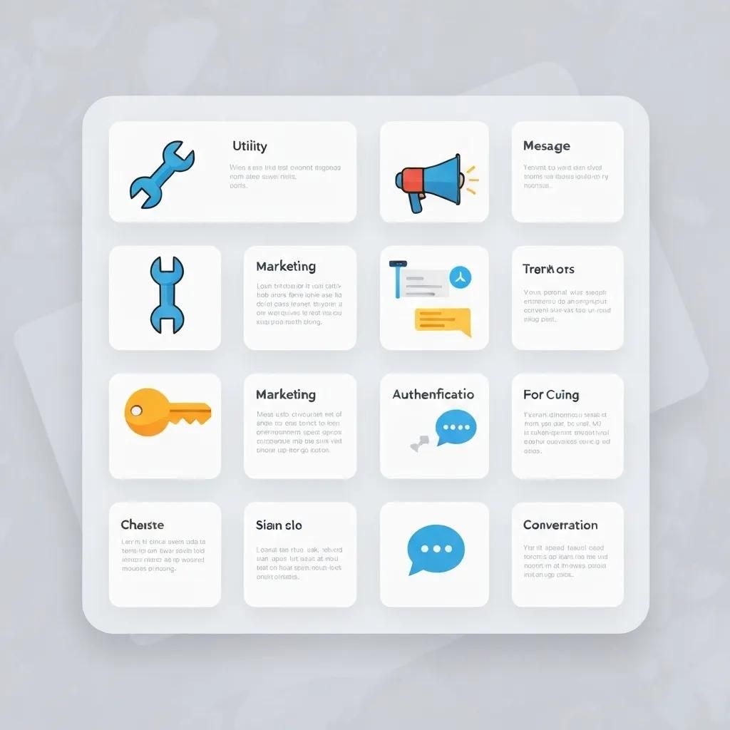 Visual representation of WhatsApp message template categories and costs